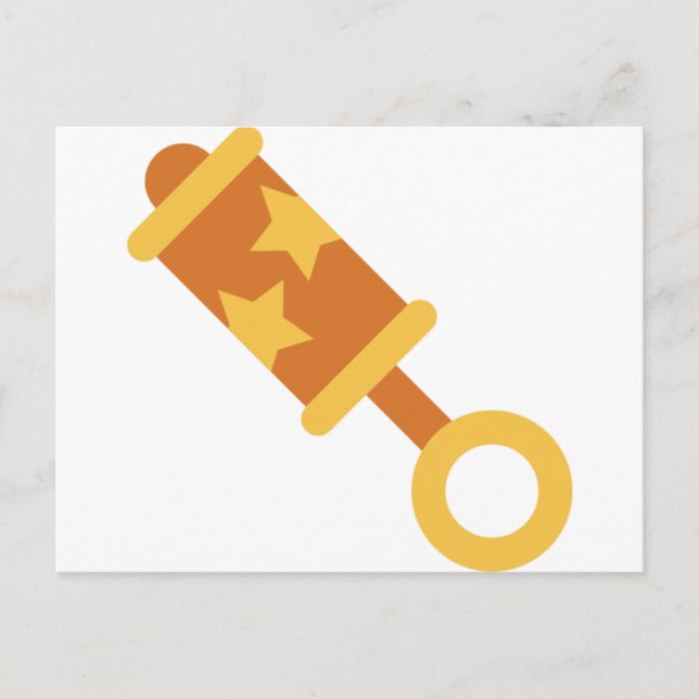 orange baby rattle postcard (Front)