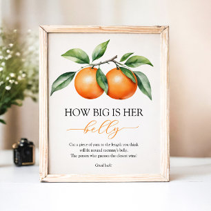 Orange Baby Shower Belly Sign