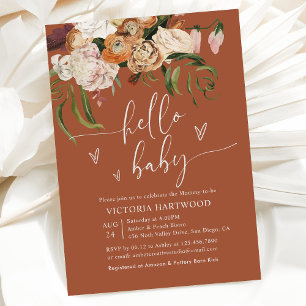 Orange Baby Shower Invitation