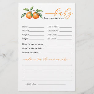 Orange Baby Shower Predictions and Advice