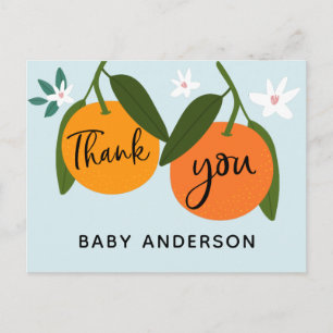 Orange Baby Shower Thank You Postcard