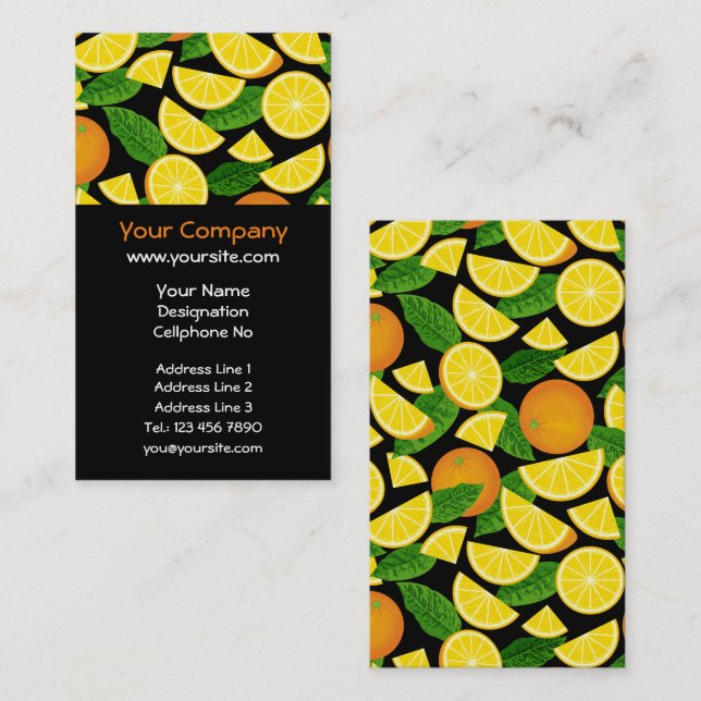 Orange Background Business Card (Front/Back)