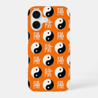 Orange Background Chinese Yinyang Pattern