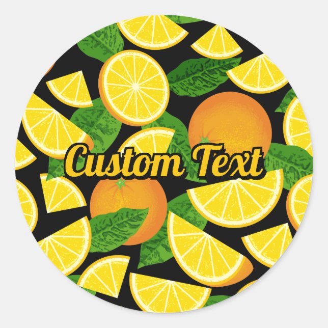 Orange Background Classic Round Sticker (Front)