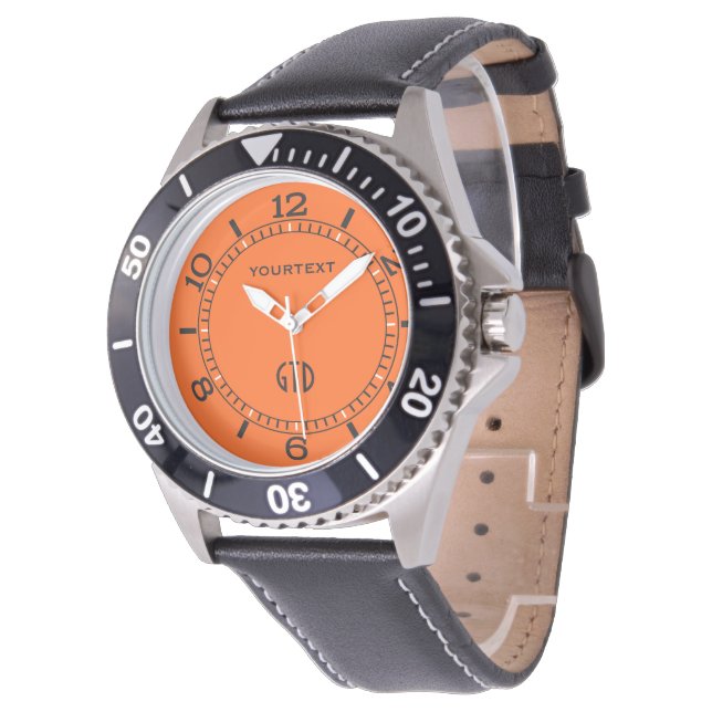 Orange Background Colour Personalise This! Watch (Angled)