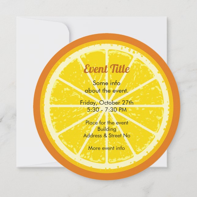 Orange Background Invitation (Back)