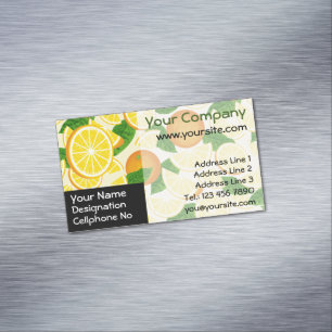 Orange Background Magnetic Business Card