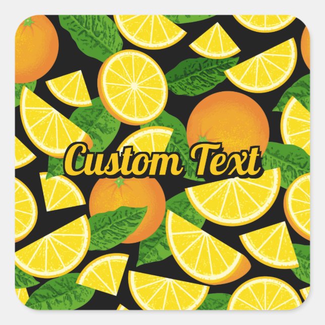 Orange Background Square Sticker (Front)