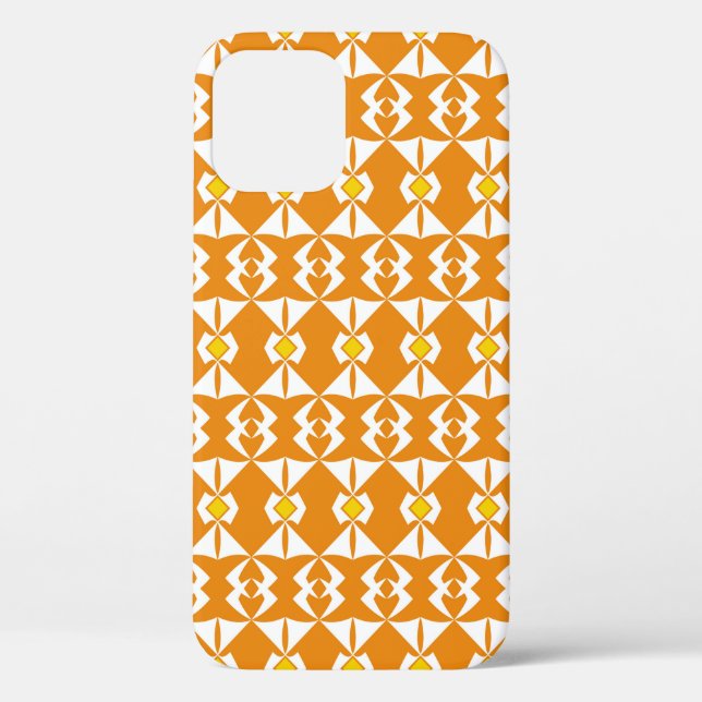 Orange background with align repeated abstract pat Case-Mate iPhone case (Back)