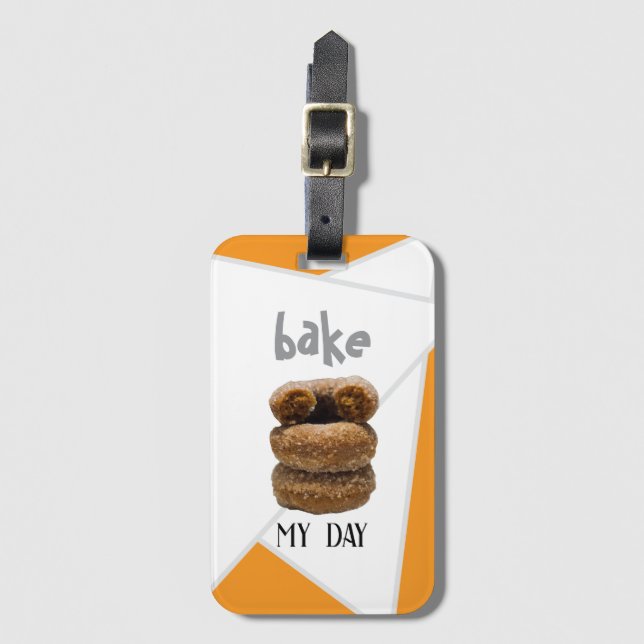 Orange Bake My Day  Luggage Tag (Front Vertical)