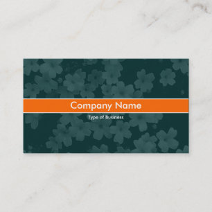 Orange Band - Flower Texture - Dark Green Business Card