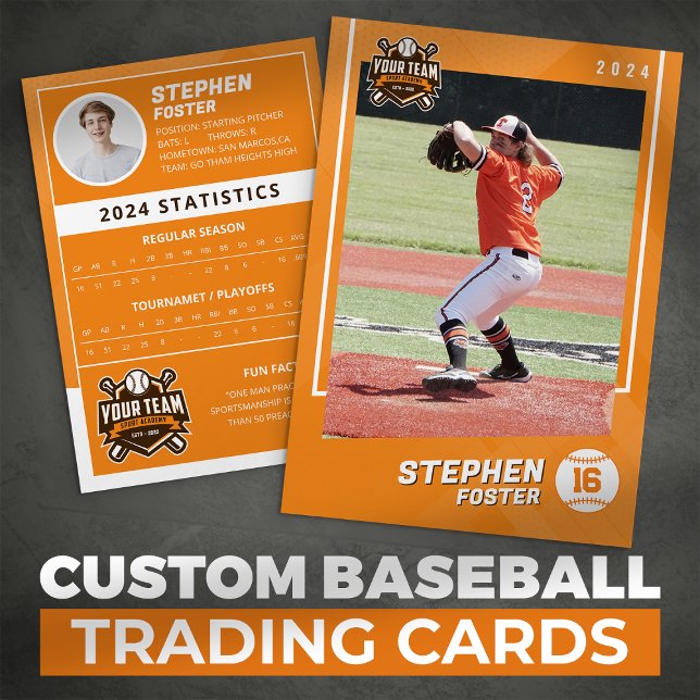 Orange Baseball Trading Card Pro Baseball Player (Creator Uploaded)
