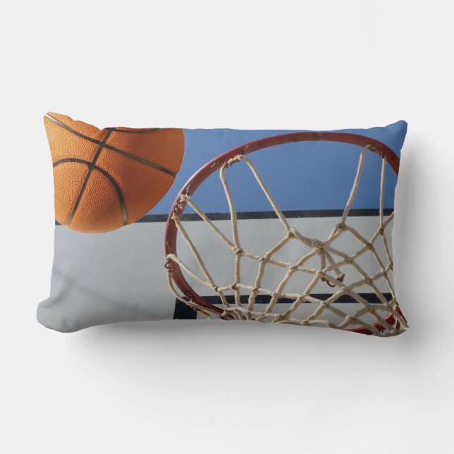 Orange Basketball About To Score Points, Lumbar Cushion (Front)