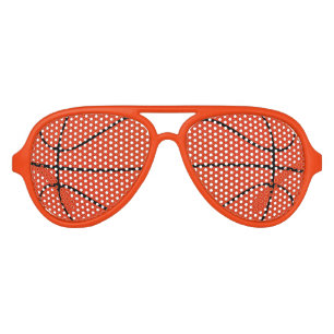 Orange Basketball Aviator Party Shades Sunglasses