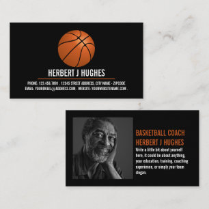 Orange Basketball, Basketball Player, Coach, Photo Business Card