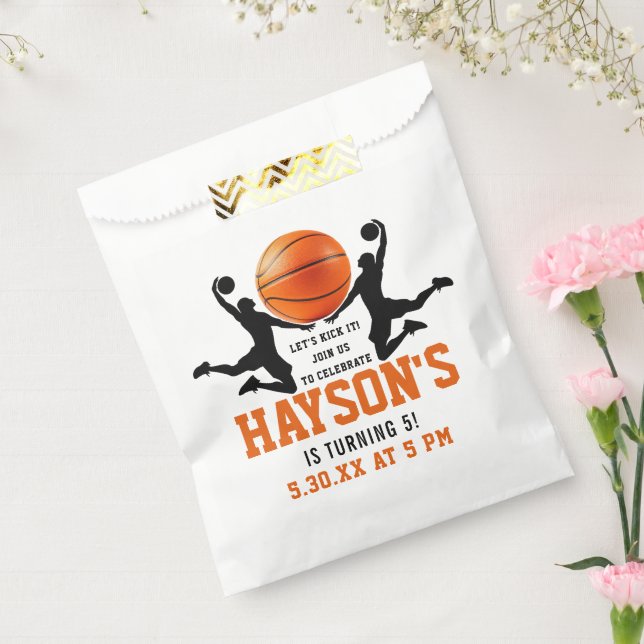 orange basketball Boy 5TH Birthday Party Favour Bags (Sealed)