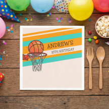 Orange Basketball Hoop Kids Birthday Party