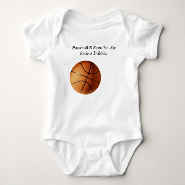 Orange Basketball Serious Dribbler Logo, Baby Bodysuit (Front)