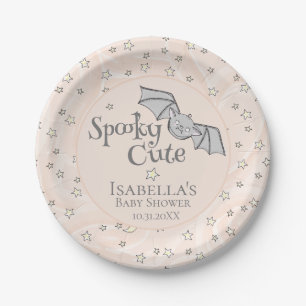 Orange Batty, Stars & Moons Spooky Cute Paper Plate