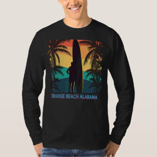 Orange Beach Alabama Al Palm Tree Surfboard Surfer T-Shirt