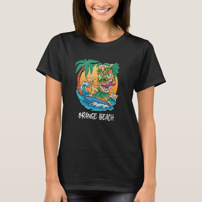 Orange Beach Alabama Surfing Tiki Beach Vacation M T-Shirt (Front)