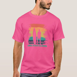 Orange Beach Alabama Surfing Vintage Palm Tree Sur T-Shirt