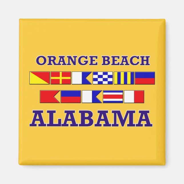 Orange Beach Flags Magnet (Front)