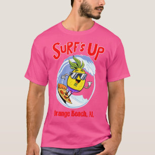 Orange Beach For Kids Pineapple Surfing On Pizza T-Shirt