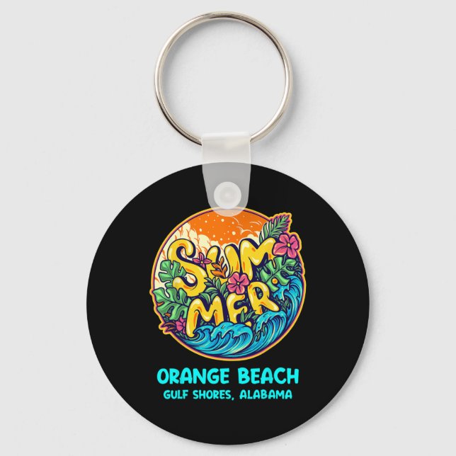 Orange Beach Gulf Shores Alabama Summer Vacation S Key Ring (Front)