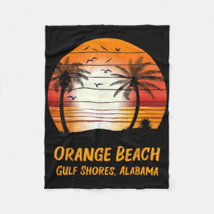 Orange Beach Gulf Shores Alabama Vintage Sunset Re Fleece Blanket
