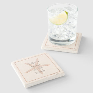 Orange Beach Starfish Stone Coaster