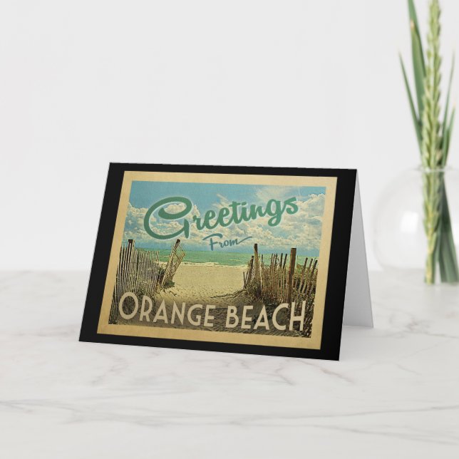 Orange Beach Vintage Travel Card (Front)