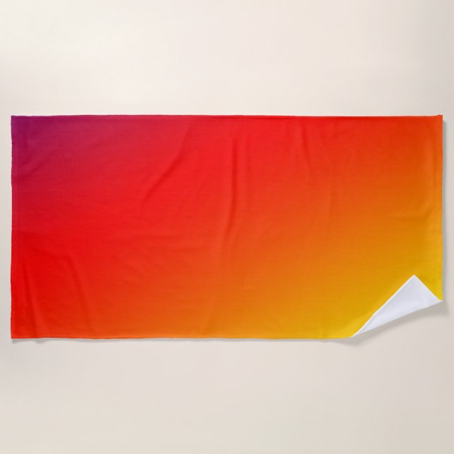 Orange Beach Warm Colour Sunny Gradient  Towel (Front)