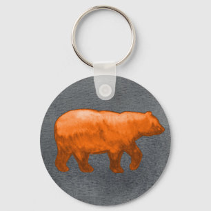 Orange Bear Keychain