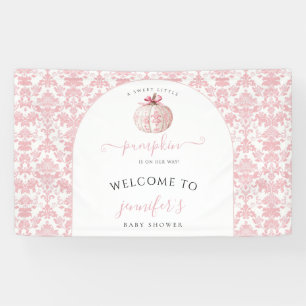 Orange Bear Pumpkin baby shower welcome Banner