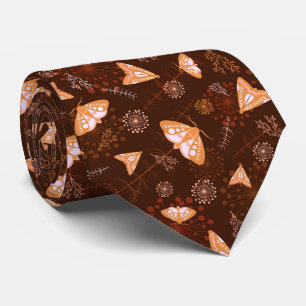 orange beautiful butterfly pattern tie