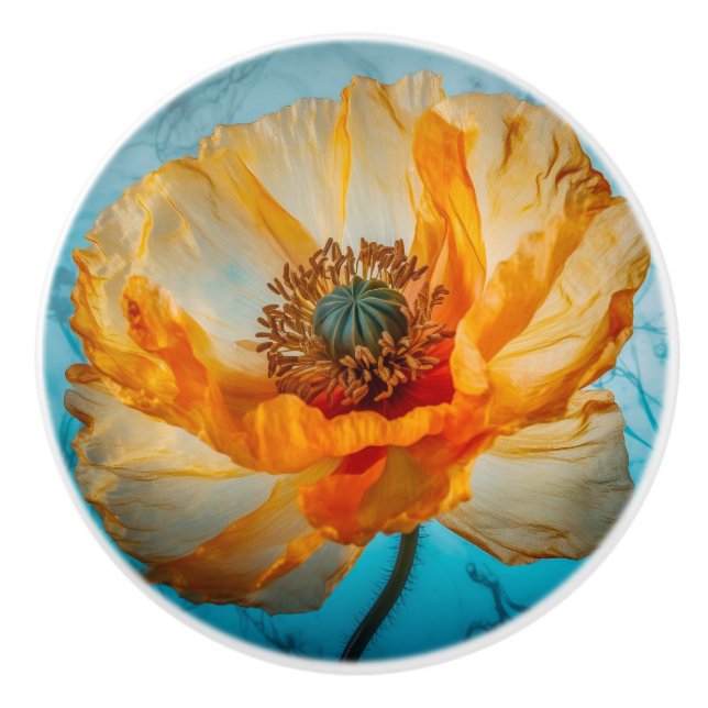 Orange Beauty  Ceramic Knob (Front)