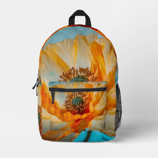 Orange Beauty  Printed Backpack (Front)