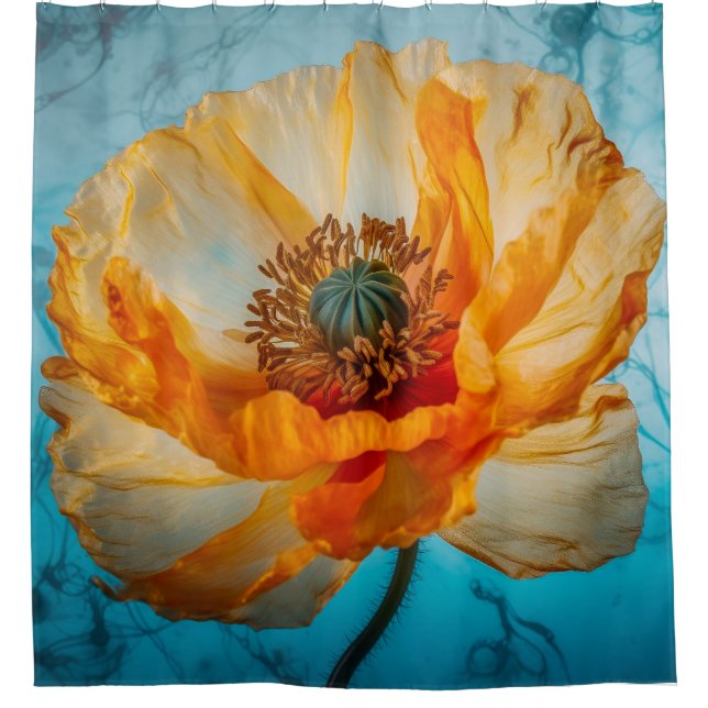 Orange Beauty  Shower Curtain (Front)