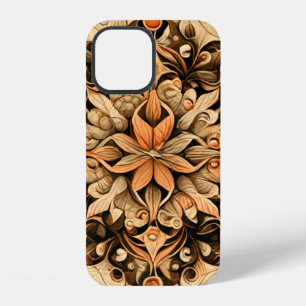 Orange Beige Brown Decoration aesthetic Background iPhone 12 Case