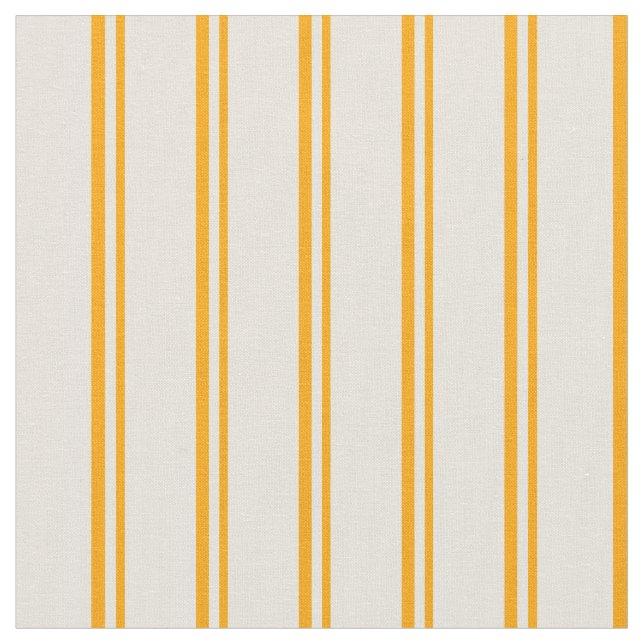 Orange & Beige Coloured Stripes Pattern Fabric (Close Up)