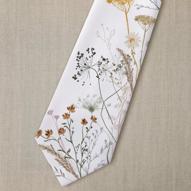 orange beige wildflowers tie (Creator Uploaded)