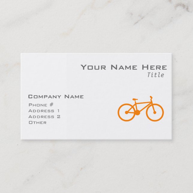Orange Bicycle Business Card (Front)