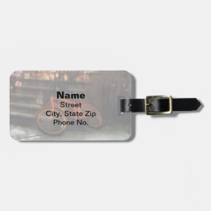 Orange Bicycle by Brownstone Luggage Tag