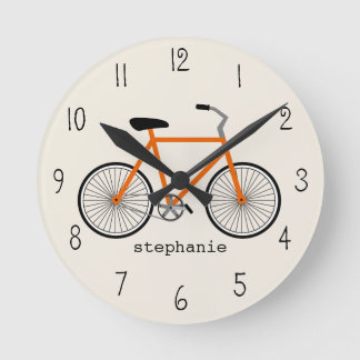 Orange Bicycle Clock