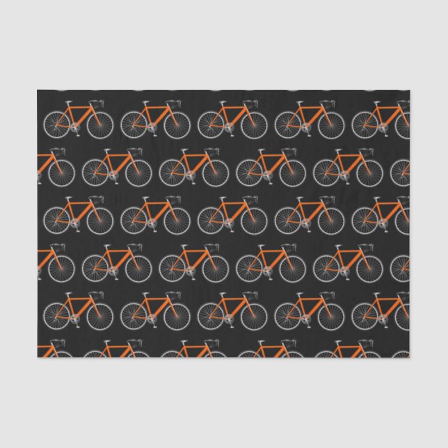 Orange Bicycle on Black Tissue Paper (Front)