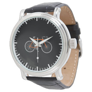Orange Bicycle On Black Watch