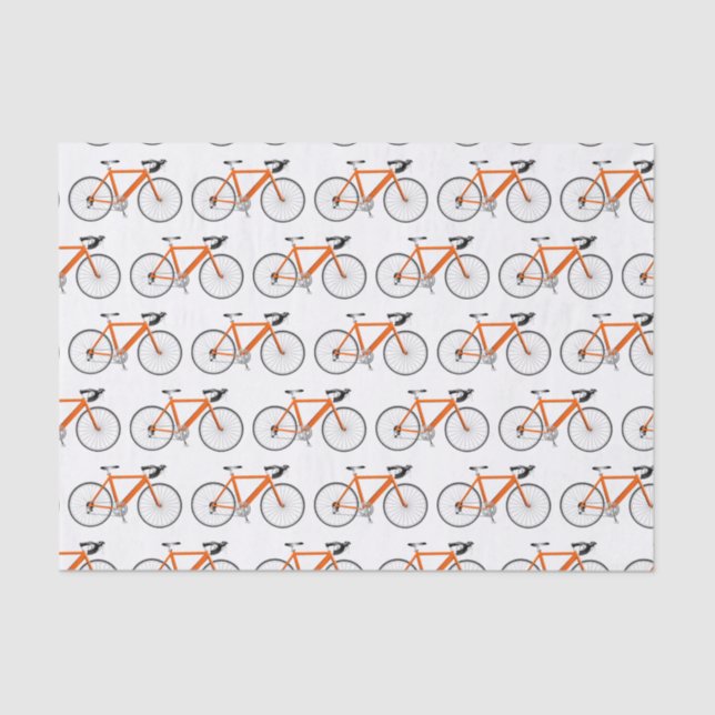 Orange Bicycle on White Tissue Paper (Front)