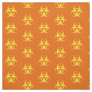 Orange Biohazard Symbol Fabric