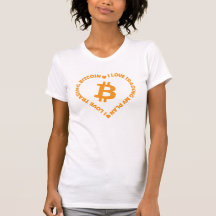 Orange Bitcoin Logo in Text-Heart Slim Women's